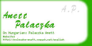 anett palaczka business card